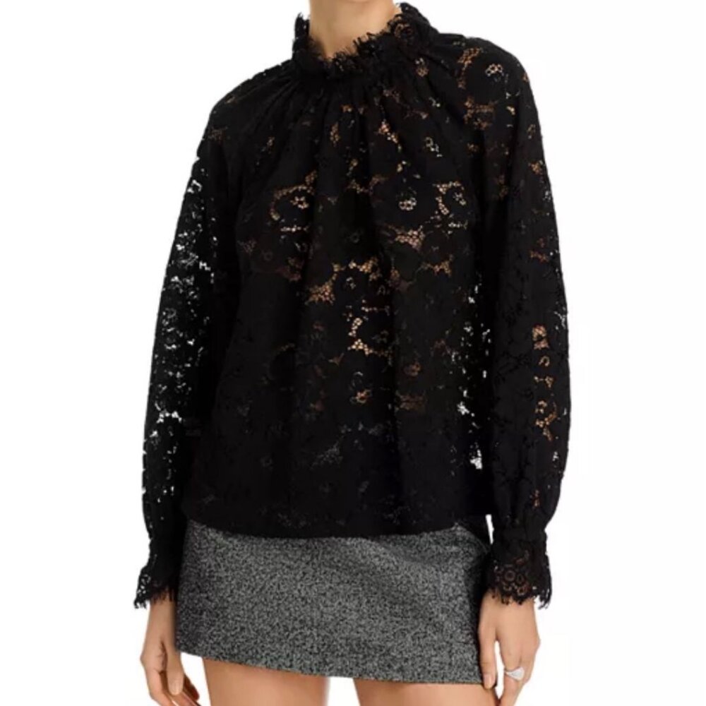 Aqua Black Lace Blouse